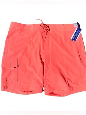 NWT $49.50 Caribbean Swim Trunks 9” Inseam Coral Quick Dry Elastic Waist